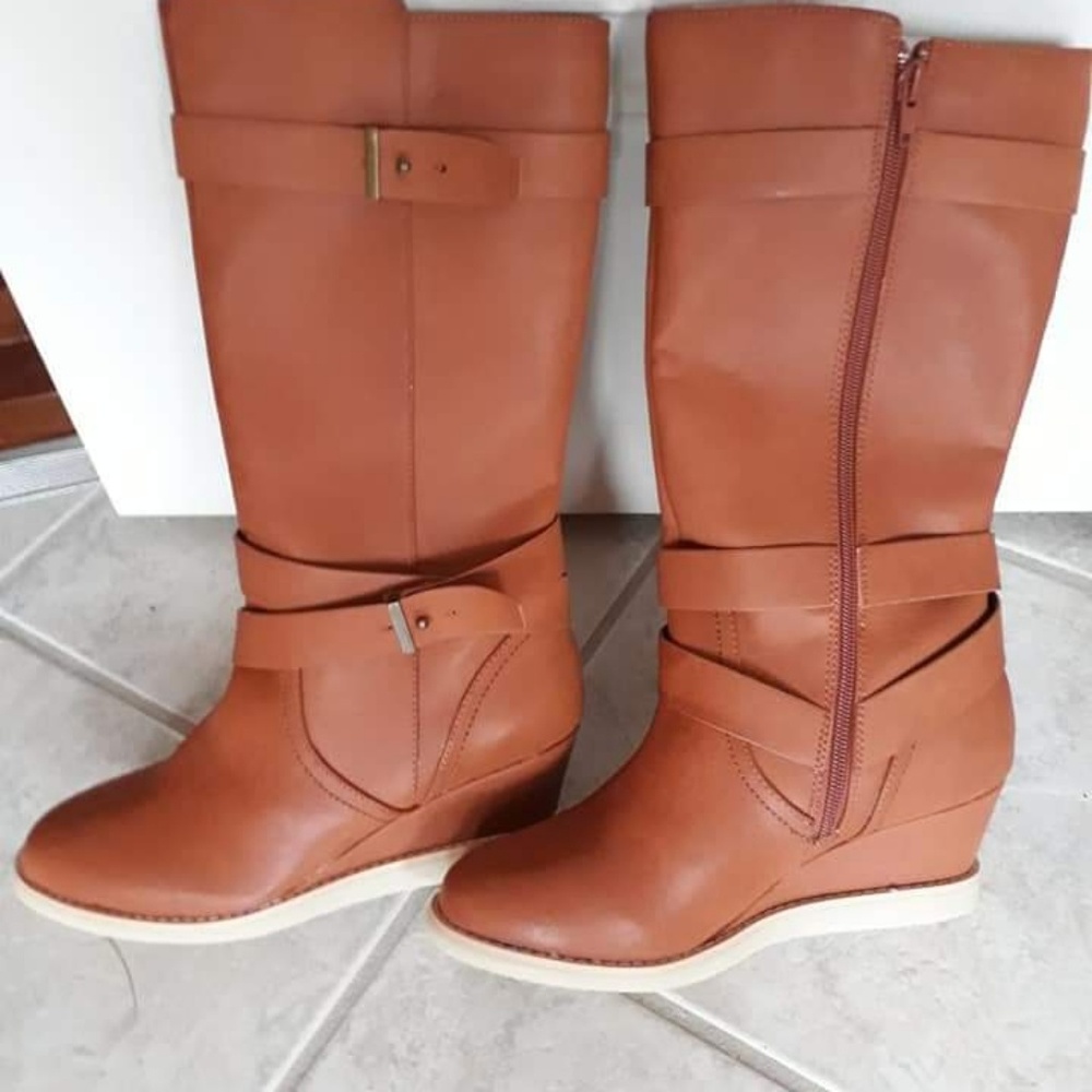 Winter long wedge boots